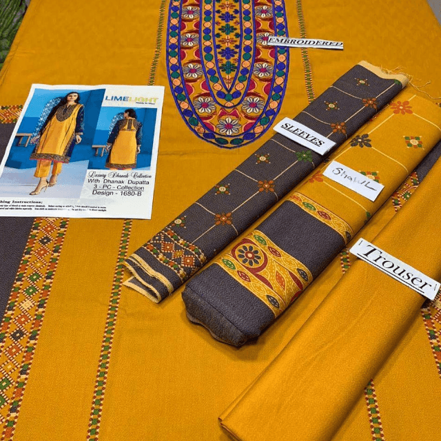 Winter Fabric Dhanak With Wool By Limelight 3PC