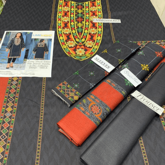 Winter Fabric Dhanak With Wool By Limelight 3PC