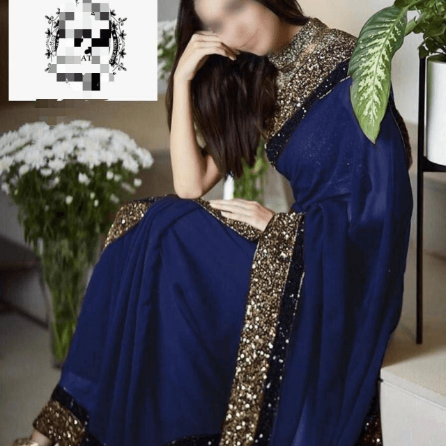 Myntra Embroidered Chafoon Saree