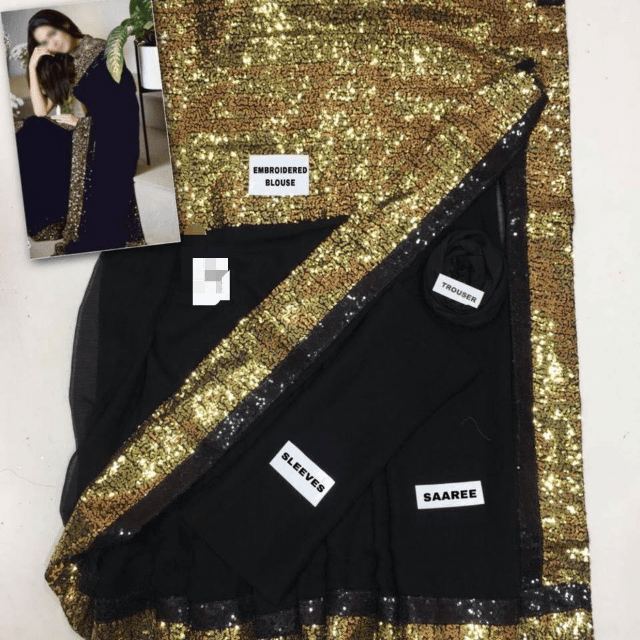 Myntra Embroidered Chafoon Saree