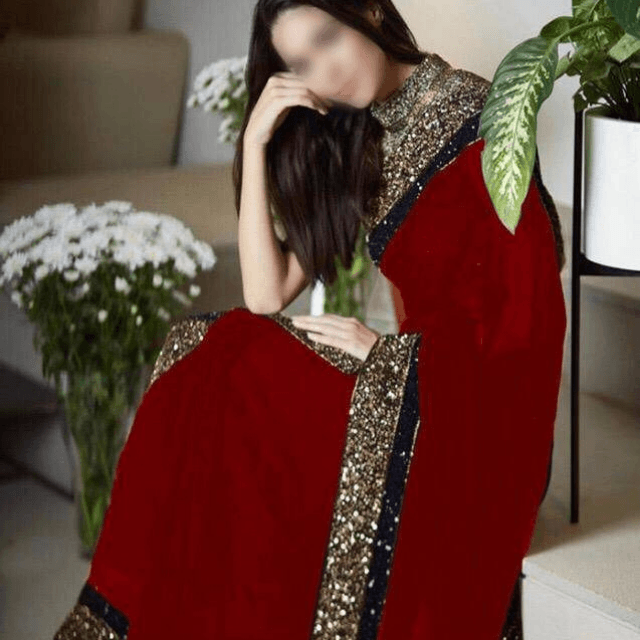 Myntra Embroidered Chafoon Saree