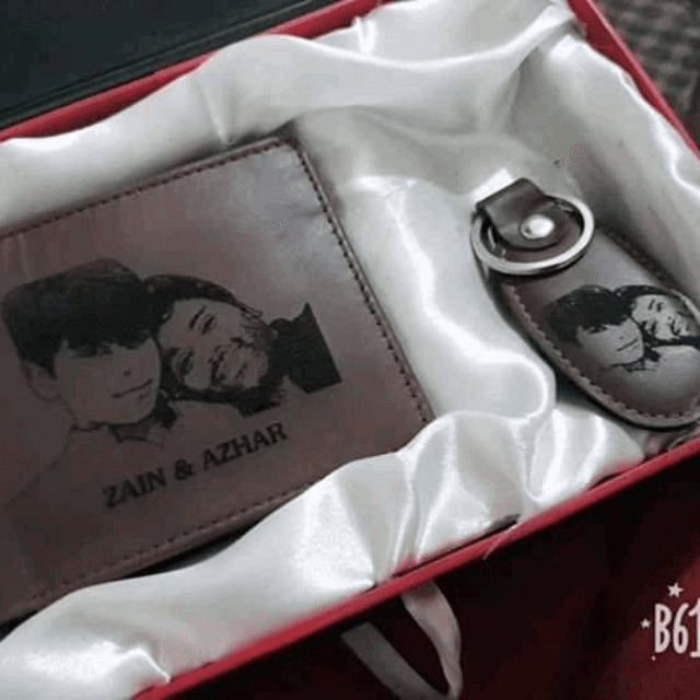 Customized Wallet And Keychain With Picture & Name