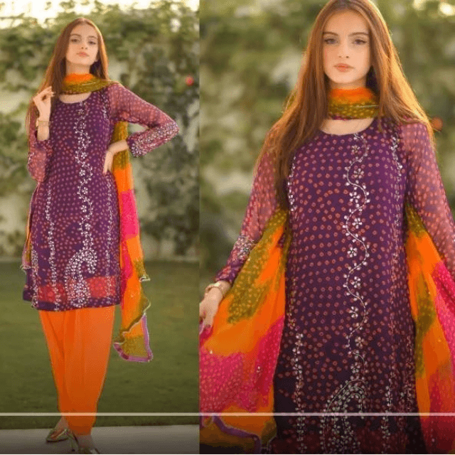 Chunri Chiffon Work 2PC