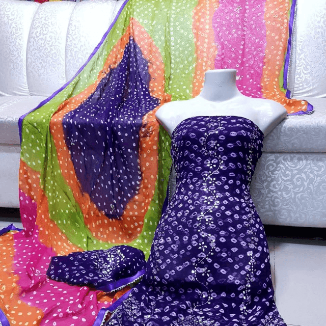 Chunri Chiffon Work 2PC