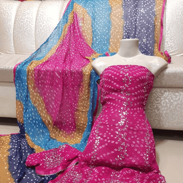 Chunri Chiffon Work 2PC