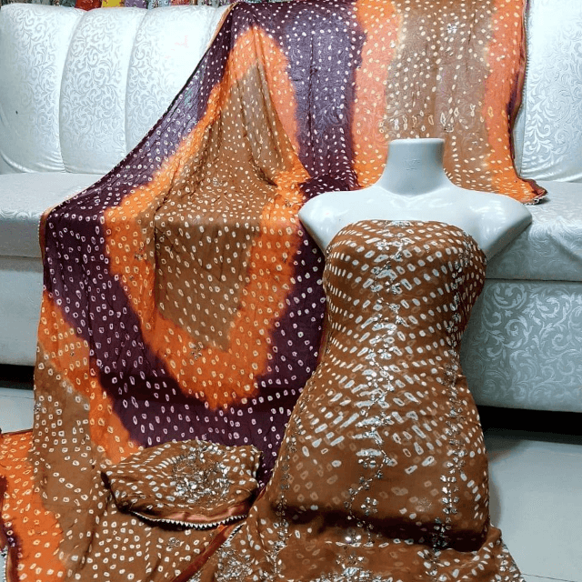 Chunri Chiffon Work 2PC