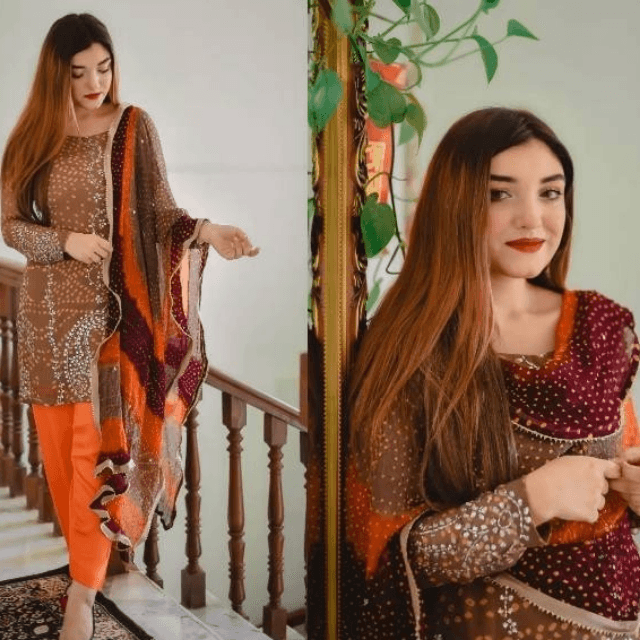 Chunri Chiffon Work 2PC