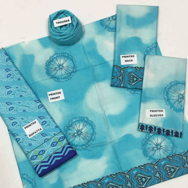 Linen With  Tie&Dye And Churni Dupatta 3PC