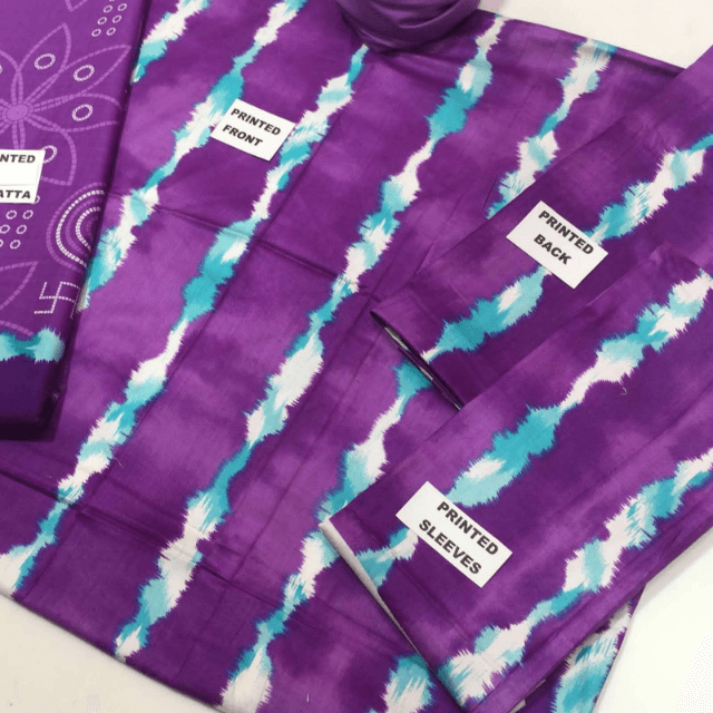Linen With  Tie&Dye And Churni Dupatta 3PC