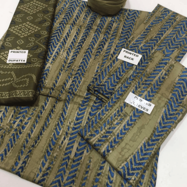 Linen With  Tie&Dye And Churni Dupatta 3PC