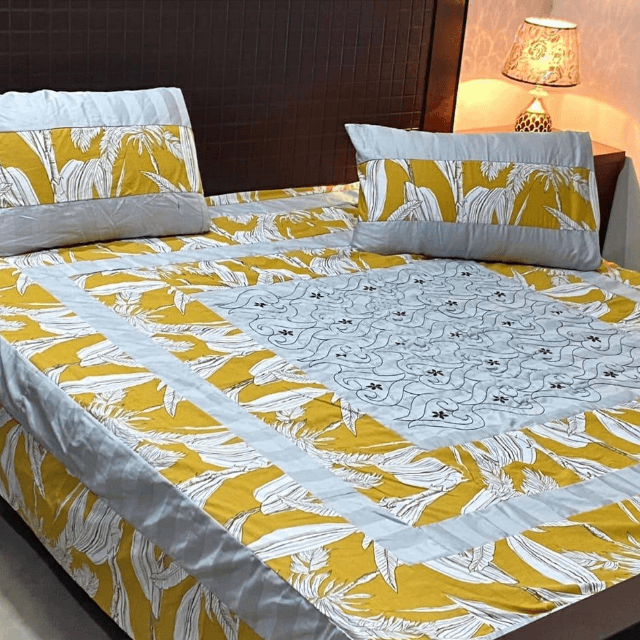 Center Embroidered Bed Sheet 3 PC