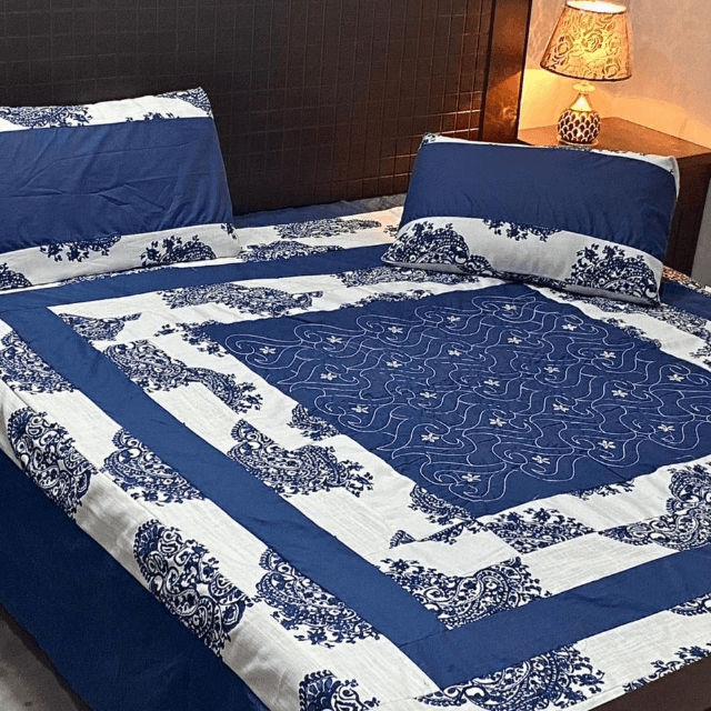 Center Embroidered Bed Sheet 3 PC