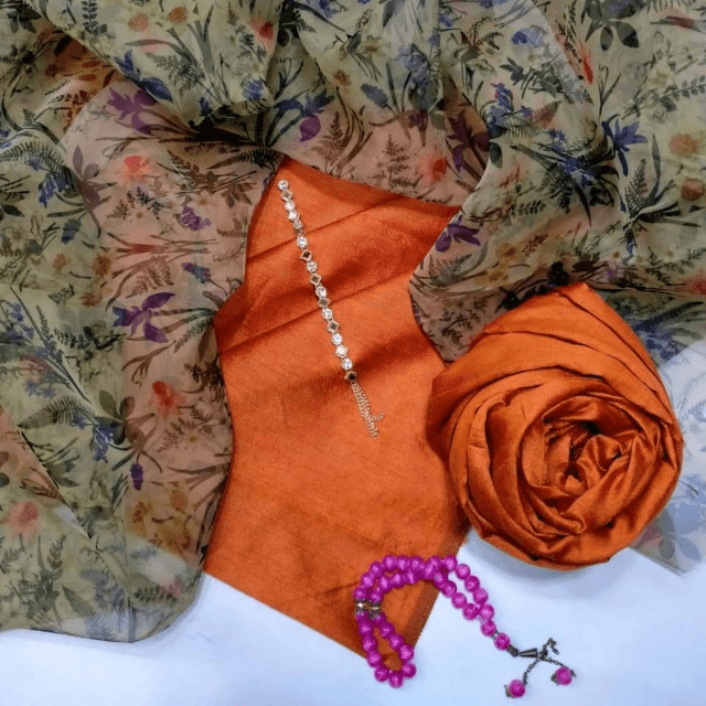 Raw Silk With Organza Dupatta 3PC
