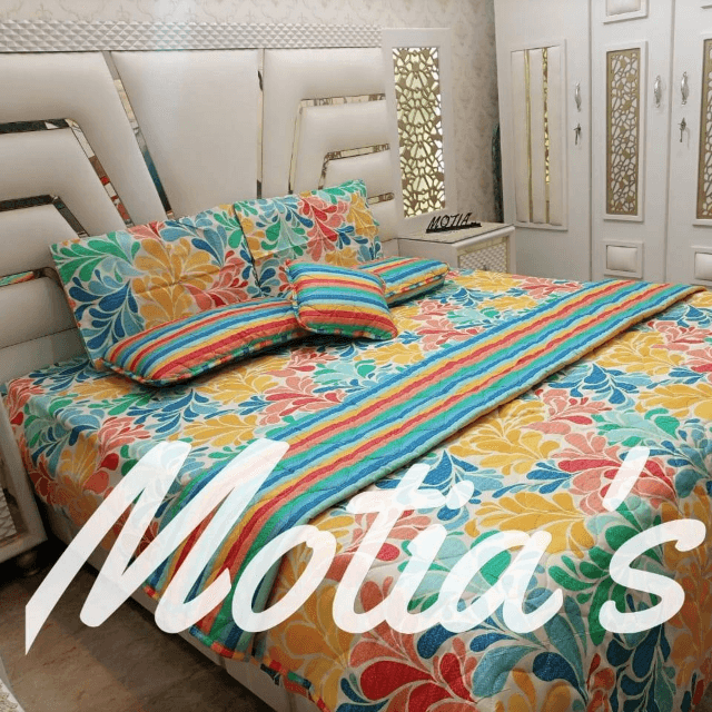 Mix Cotton Fabric Bedsheets 7 PC