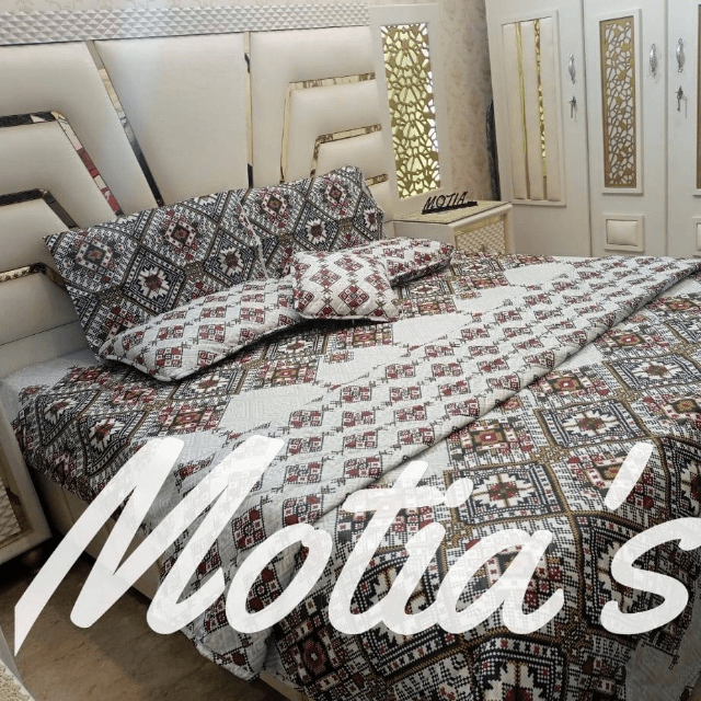 Mix Cotton Fabric Bedsheets 7 PC